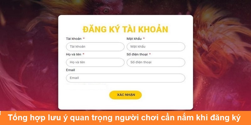 Tổng hợp lưu ý quan trọng người chơi cần nắm khi đăng ký